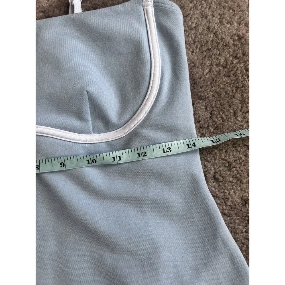 Alo Yoga Airbrush Streamlined Dress Seashell Blue White Size Medium - Picture 6 of 9
